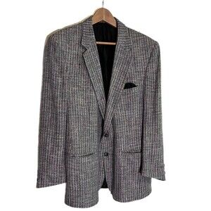 Vintage Daniel Hechter Design May Company Gray Two Button Blazer Jacket USA 40R